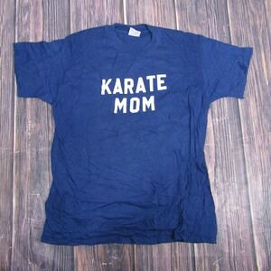 Vintage Karate Mom Shirt Womens Large Stedman 50/50 Made USA Graphic Tee 80s